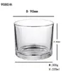 Taza transparente vacía de color esmerilado con tapa, vaso de vidrio simple de paredes gruesas electroplateado resistente a altas temperaturas para velas aromáticas