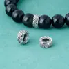 Joyería de Plata de Ley S925 Accesorios DIY Cuentas de Bestia Rueda de Bestia Cuentas Circulares Espaciadoras Juguete DIY Pulsera