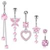 Unhas de Umbigo Borboleta Zircônia Atacado Aço Inoxidável Novo Nicho Feminino Coração Diamante Brilhante Asas Piercing Pingente Anel de Umbigo Perfurado