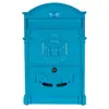 Caixa de Correio de Parede Estilo Europeu com Fechadura e Chave, Caixa de Correio Vintage Criativa à Prova de Chuva para Vilas