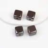 Ding Yi Lua Fria coloridas quadradas galvanizadas acrílico contas soltas furo reto com furo para passar fio contas diy acessórios para corrente de celular