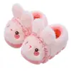 Pantuflas de algodón de invierno para niños con talón para niñas, cálidas para el hogar, de felpa peluda para padres e hijos, antideslizantes, de suela gruesa, de algodón para niños mayores