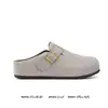 Sandalias Birkenstock estilo retro con forro de felpa para hombre, nueva colección de verano 2026, zapatos casuales versátiles para usar tanto en interiores como en exteriores, pantuflas de algodón tipo media zapatilla