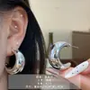 Brincos de Pino de Aço Oval Irregular Exagerados Europeus e Americanos Nicho Simples Novo Brincos da Moda Femininos