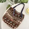 511241 Bolso de Hombro Retro de Felpa para Otoño e Invierno Bolso Reversible para el Trabajo y Ropa de Trabajo Bolso de Lona Bolso para Estudiantes