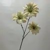 Flores artificiais de clematis de três cabeças estilo europeu, decorações de casamento, arranjos de corredor, expositores de chão, decoração de hotel e casa, flores de seda