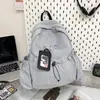 Mochila Ins Coreana Nueva de Aspecto Elegante, Diseño de Nicho, Color Sólido, Ligera para Mujer, Versátil, Gran Capacidad