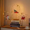 Luz LED colorida para modelagem de luzes quentes transfronteiriças Árvore de Natal Festival Luz antiga Floco de neve plano de ferro Decoração de base de madeira