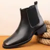 Botines Chelsea para Hombre Estilo Británico sin Cordones Retro Talla Grande Botas de Cuero Botines Estilo Británico Color Degradado Botas de Mezclilla Comercio Exterior Transfronterizo