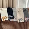 Calcetines Traviesos de Gato para Mujer, Lindos Calcetines Divertidos de Dibujos Animados 3D de Gato de Media Pantorrilla con Pompón, Calcetines de Algodón sin Costuras con Forma de Huevo