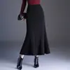 Falda midi de sirena, ajustada, de cintura alta, que cubre la cadera, fluida, para mujer, nueva moda otoño 2026, rejuvenecedora, que se ajusta al cuerpo