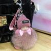 Muñeca para dormir de piel de zorro, juguete de peluche, adornos para teléfono móvil, cordón, muñeca, colgante para bolso de piel real, llavero para coche