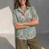 Camisa Nueva de Verano 2026 con Estampado Digital para Mujer, Top Casual Holgado Artístico para Mujer, Camisa Floral Francesa