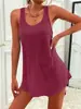 Vestido Regata Feminino Sem Mangas de Verão Transfronteiriço Europeu e Americano Casual Versátil Curto