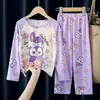 Pijama Infantil Primavera y Otoño Conjunto de Manga Larga Niños y Niñas Estampado de Dibujos Animados Lindo Ropa de Casa Casual Venta al por Mayor