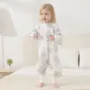 Saco de dormir para bebé, modelo de verano delgado, saco de dormir con piernas separadas para bebé, pijama infantil de algodón de bambú de doble capa, ayuda para dormir anti-patadas