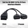 Cable de Extensión OBD2 para Coche Uno a Dos Conector de Coche de 16 Pines y 16 Núcleos Conexión Completa Adaptador Cable Plug OBD Macho-Hembra