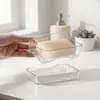 Jabonera Hogar Nuevo Estilo Hotel Lujo Ligero Gama Alta Baño Creativa Jabón de Lavar Tapa Drenante Jabonera Transparente