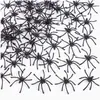 Decoración de Halloween, araña pequeña de plástico, accesorio de araña negra simulada, accesorios de telaraña, adorno para arreglo de escena