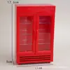 Mini Congelador de Doble Puerta Refrigerador Artificial Casa de Muñecas Cocina Miniatura Pequeños Electrodomésticos Casa de Juegos Juguete para Niños Modelo