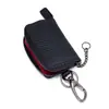 Nuevo Estilo Bolso para Llaves de Hombre de Cuero Genuino Fibra de Carbono Piel de Vaca, Portátil Colgante de Cintura Cremallera Multifuncional Doble Uso Bolso para Llaves de Coche
