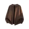 En Stock Alta Calidad Peso Pesado 850g Estilo Perezoso Retro Suéter Cardigan Tejido Otoño Invierno Moda de Gama Alta Ropa de Abrigo