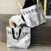 Bolsa Tote Tecida Laminada Personalizada, Bolsa Grande de Couro de Cobra, Bolsa Moderna para Compras de Panificação e Café, Bolsa Publicitária Promocional