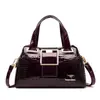 2026 Nueva Moda Trendy Elegante Cuero Genuino Charol Bolso para Mamá de Mediana Edad Bandolera Cruzada Bolso de Mano para Mujer Verano