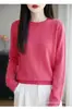 Nuevo suéter de punto para mujer de otoño e invierno, cuello redondo medio alto, top adelgazante y versátil, suéter básico de capa base