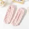 Meias de flanela coral para dormir em ambientes com ar condicionado, comprimento até a panturrilha, forradas com flanela, espessadas para aquecimento, resistentes ao frio, adequadas para uso interno, para dormir e para o inverno