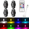 Juego de 4 Luces Control Remoto Inalámbrico Luces de Avión, Luces de Chasis Impermeables Sin Cableado, Luces de Ambiente para Camiones, Motocicletas y Vehículos Eléctricos