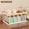 Estante de almacenamiento de escritorio para cafetera, juego de té, portavasos, especias de cocina, bocadillos, escritorio de oficina, almacenamiento multicapa universal tipo cajón