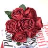 Flor de Imitación Rosa Europea Novia Boda Flor de Mano Ramo de Mesa Rosa 7 Letras a Mano Rosa Concubina Imperial