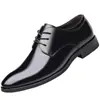 Zapatos de Piel para Hombre, Nuevo Vestir Formal de Negocios, Estilo Coreano Casual, Estilo Británico, Zapatos Negros de Boda para Novio de Oficina, Zapatos de Oficina para Caballero de Negocios
