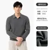 Suéter de Punto para Hombre con Cuello Retro Otoño Invierno Canalé Vertical Estilo Old Money Ropa para Hombre Holgado para el Trabajo Suéter de Manga Larga