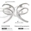 Pendientes Transfronterizos de Acero Inoxidable con Líneas Espirales y Formas Geométricas, Moda Estilo Ol, Diseño Sencillo, Pendientes Chapados en Oro de 18 Quilates