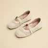 Zapatos Planos de Punta Redonda Huecos Retro de Boca Baja para Mujer, Nuevos de Primavera/Verano 2026, Transpirables, con Tacón Oculto, Suela Suave, Zapatos Mary Jane