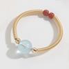 Anillo de alambre de cobre con piedra natural de Amazon, estilo retro, paquete de 14 quilates, oro, aguamarina, ágata roja, joyería