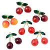 Diseño Moderno Colgante Realista de Fruta de Cereza Materiales para Accesorios de Ropa y Bolsos de Moda Hechos a Mano DIY