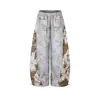 Pantalones casuales rectos estampados de diseño de alta calle americana 2026 para mujer, nuevo estilo de verano, pantalones curvos adelgazantes para personas altas