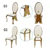 Venta al por mayor de fábrica Silla de Acero Inoxidable para Hotel con Respaldo Redondo Silla de Comedor Moderna Minimalista Silla con Respaldo Suave Lujo Ligero