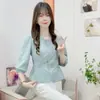 Camisa de Mujer 2025 Otoño Nueva Moda Cuello de Encaje Francés Diseño Hueco Top Versátil Juvenil