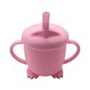 Vaso de Paja de Silicona para Bebé con Tapa, Entrenamiento para Beber Agua Anti-Caída y Anti-Escaldaduras, Vaso para Aprender a Beber para Niños, Punto de Fábrica Transfronterizo