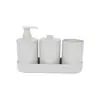 Set de Baño de Paja de Trigo Creativo para el Hogar Baño Cepillado de Dientes y Lavado de Cabello Juego de Ducha de Plástico Taza de Enjuague Bucal para Baño