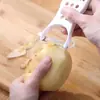 Cortador de Legumes Multifuncional para Uso Doméstico, Ralador de Batata, Ralador de Rabanete, Fatiador de Pepino, Descascador Manual