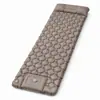 Colchón de Aire Inflable para Exteriores Portátil Esterilla para Dormir de Camping Bomba de Pie Almohada Integrada Patrón de Diamante Plegable Esterilla para Dormir de Nailon
