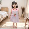 Meninas Modal Home Vestido Vestido de Bebê Meninas Verão Princesa Vestido Meninas Sem Mangas Colete Camisola Fina
