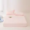 Juego de tres piezas de sábana bajera ajustada Sam, modelo idéntico, clase A, nylon de seda helada, refrescante, funda de colchón de seda helada, protector de colchón a prueba de polvo de cobertura completa, pieza individual 3