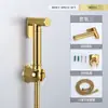 Juego de Pistola Rociadora para Bidé de Inodoro Todo Cobre Descargador de Inodoro para Baño Bidé Pistola de Agua a Alta Presión Grifo Válvula de Ángulo
