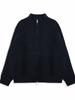 Cárdigan de punto con cremallera, cuello alto, estilo simple, color liso, suéter chaqueta elegante para otoño e invierno 2025, para hombres y mujeres